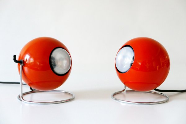 Mid-Century German Metal Model Eye Table Lamps from Erco, 1960s, Set of 2-WPT-563865