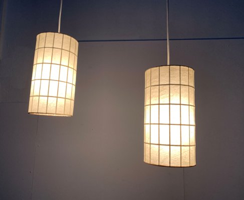 Mid-Century German Minimalist Cocoon Pendant Lamps by Friedel Wauer for Goldkant Leuchten, 1960s, Set of 2-UAH-1238771