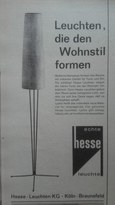 Mid-Century German Minimalist Floor Lamp from Hesse Leuchten, 1960s-UAH-1726197