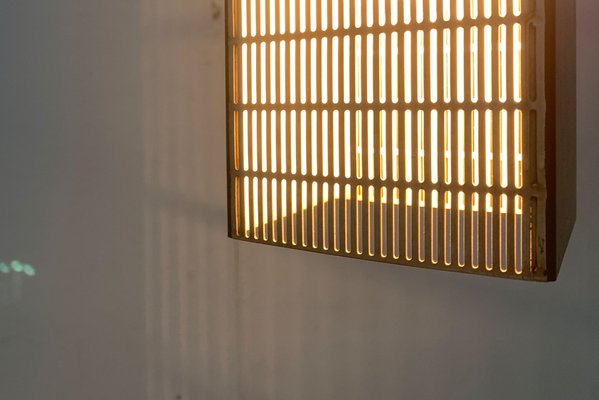 Mid-Century German Minimalist Perforated Metal Pendant Lamp, 1960s-UAH-1313354