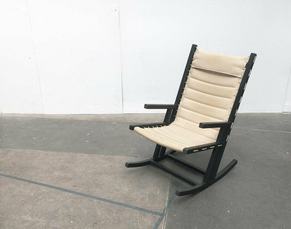 Mid-Century German Minimalist Safari Rocking Chair from Casala, 1960s