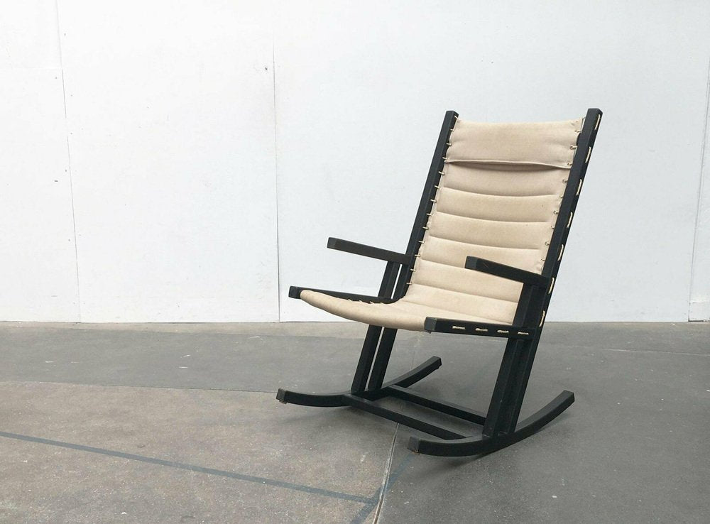 Mid-Century German Minimalist Safari Rocking Chair from Casala, 1960s