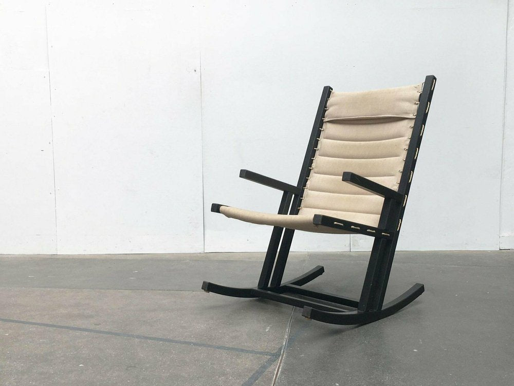 Mid-Century German Minimalist Safari Rocking Chair from Casala, 1960s