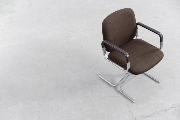 Mid-Century German Modern Brown Aluminum Chairs from Mauser Werke Waldeck, 1970s, Set of 2-ZAA-1132916