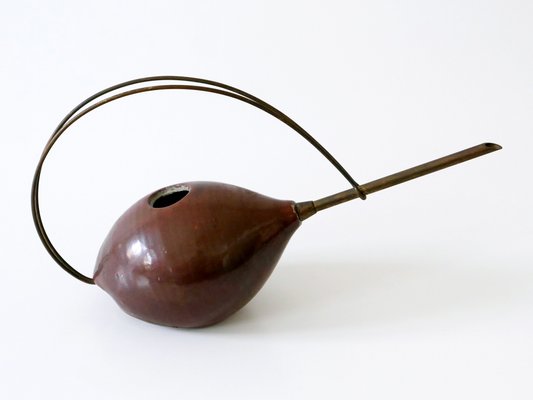 Mid-Century German Modern Ceramic & Brass Watering Can, 1950s-WPT-844651