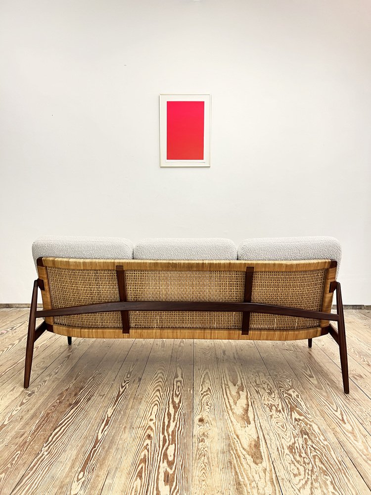 Mid-Century German Modern Sofa in Teak by Hartmut Lohmeyer for Wilkhahn, 1950s