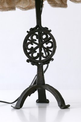 Mid-Century German Modern Wrought Iron Night Table Lamp, 1960s-WPT-900193