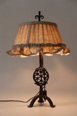 Mid-Century German Modern Wrought Iron Night Table Lamp, 1960s-WPT-900193