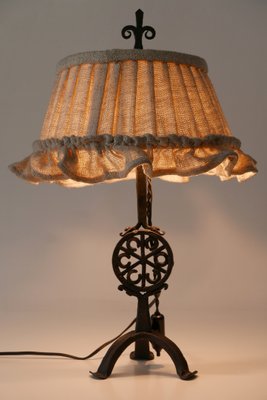 Mid-Century German Modern Wrought Iron Night Table Lamp, 1960s-WPT-900193