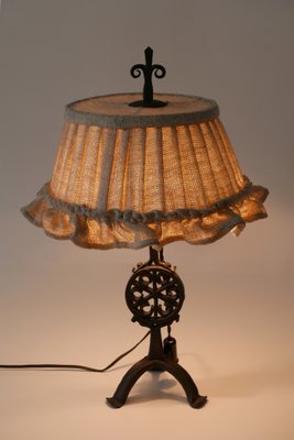 Mid-Century German Modern Wrought Iron Night Table Lamp, 1960s-WPT-900193