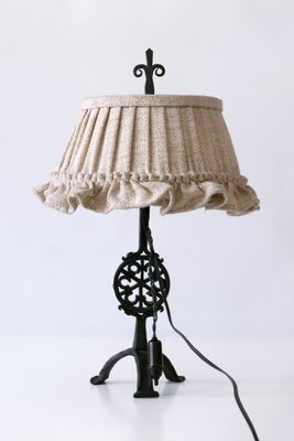 Mid-Century German Modern Wrought Iron Night Table Lamp, 1960s-WPT-900193