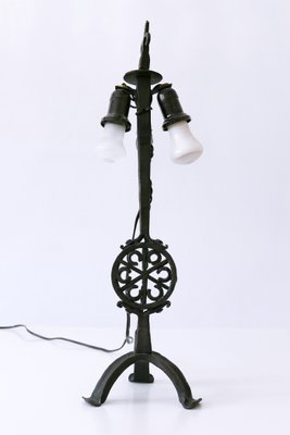 Mid-Century German Modern Wrought Iron Night Table Lamp, 1960s-WPT-900193