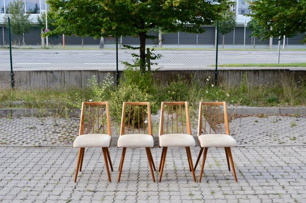 Mid-Century German Mohair Dining Chairs, 1950s, Set of 4-UF-1371992