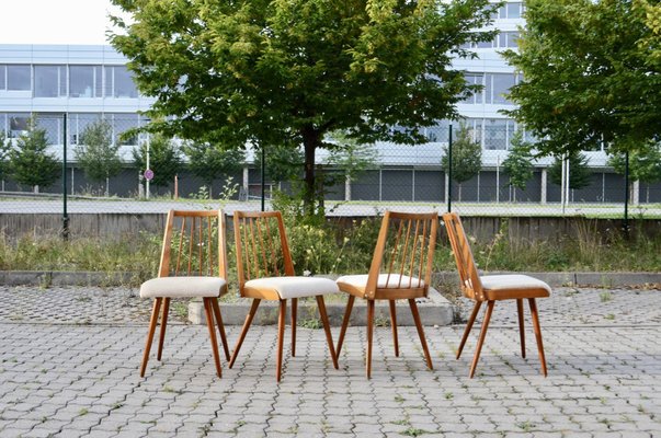 Mid-Century German Mohair Dining Chairs, 1950s, Set of 4-UF-1371992