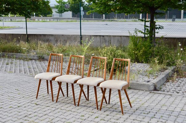 Mid-Century German Mohair Dining Chairs, 1950s, Set of 4-UF-1371992