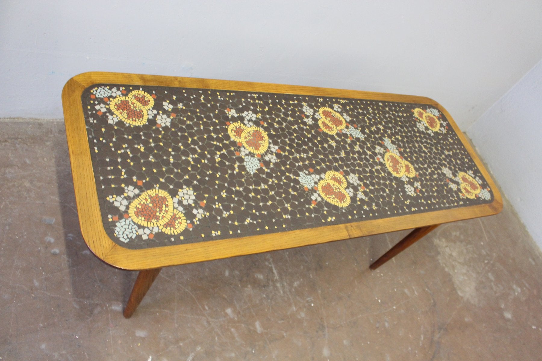 Mid-Century German Mosaic Coffee Table by Berthold Müller