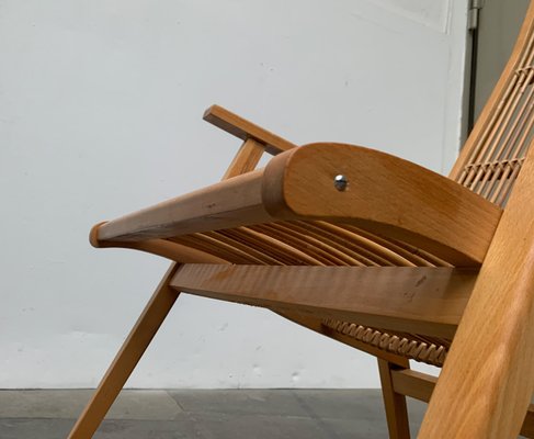 Mid-Century German Rattan Rocking Chair from Deutschen Werkstätten Hellerau, 1960s-UAH-1016664