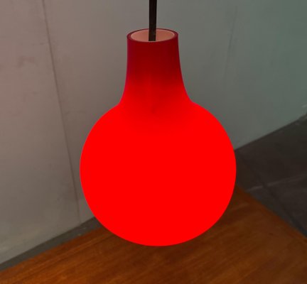 Mid-Century German Red Glass Pendant Lamps from Peill & Putzler, 1960s, Set of 2-UAH-1778494