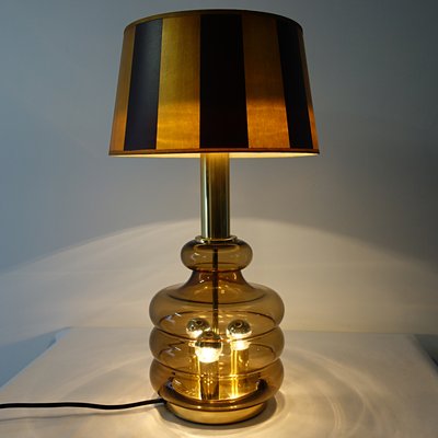 Mid-Century German Smoked Glass Table Lamp from Doria Leuchten-RY-659082