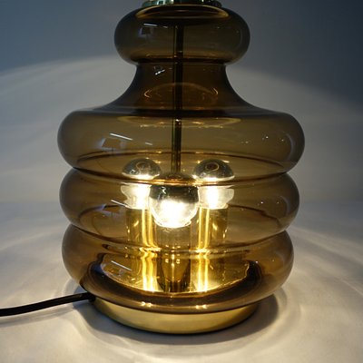 Mid-Century German Smoked Glass Table Lamp from Doria Leuchten-RY-659082