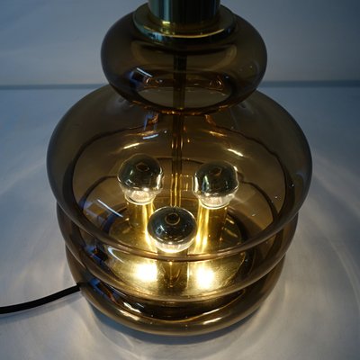 Mid-Century German Smoked Glass Table Lamp from Doria Leuchten-RY-659082