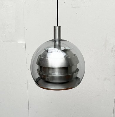 Mid-Century German Space Age Aluminum and Glass Globe Pendant Lamp from Doria, 1960s-UAH-1824264