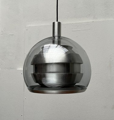 Mid-Century German Space Age Aluminum and Glass Globe Pendant Lamp from Doria, 1960s-UAH-1824264