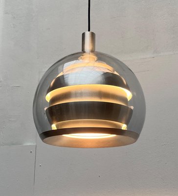 Mid-Century German Space Age Aluminum and Glass Globe Pendant Lamp from Doria, 1960s-UAH-1824264