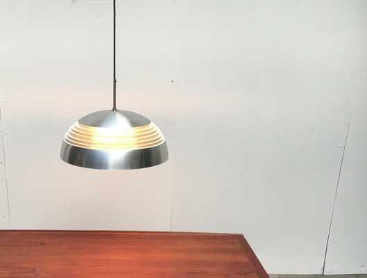 Mid-Century German Space Age Aluminum and Glass Pendant Lamp from Doria, 1960s-UAH-1817947