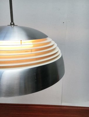 Mid-Century German Space Age Aluminum and Glass Pendant Lamp from Doria, 1960s-UAH-1817947