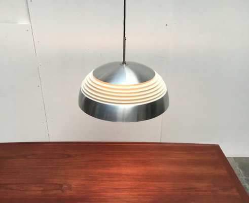 Mid-Century German Space Age Aluminum and Glass Pendant Lamp from Doria, 1960s-UAH-1817947