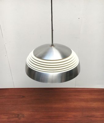 Mid-Century German Space Age Aluminum and Glass Pendant Lamp from Doria, 1960s-UAH-1817947