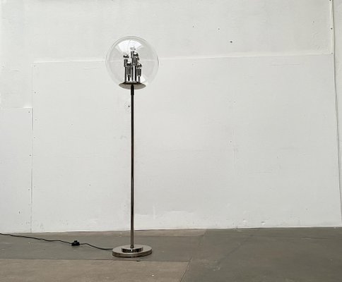 Mid-Century German Space Age Big Ball Planet Chrome and Glass Floor Lamp from Doria Leuchten, 1960s-UAH-1818599