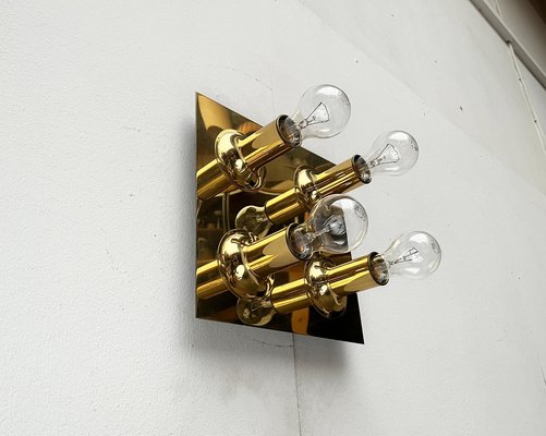 Mid-Century German Space Age Brass Ceiling or Wall Lamp from Cosack, 1960s-UAH-1790897