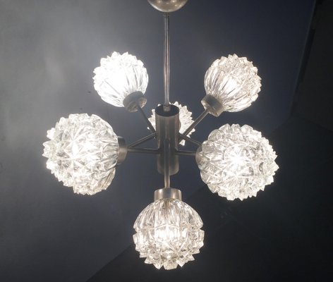 Mid-Century German Space Age Glass and Metal Chandelier from Richard Essig, 1960s-UAH-549304