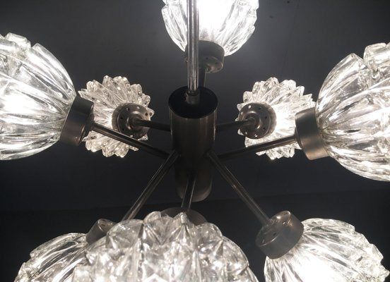 Mid-Century German Space Age Glass and Metal Chandelier from Richard Essig, 1960s-UAH-549304