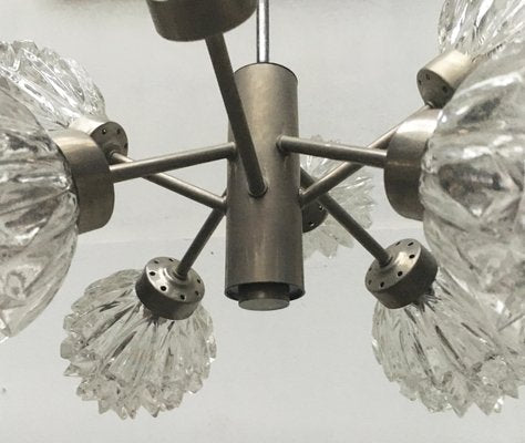 Mid-Century German Space Age Glass and Metal Chandelier from Richard Essig, 1960s-UAH-549304