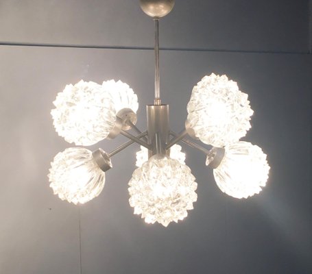 Mid-Century German Space Age Glass and Metal Chandelier from Richard Essig, 1960s-UAH-549304