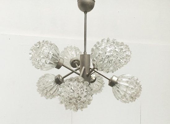 Mid-Century German Space Age Glass and Metal Chandelier from Richard Essig, 1960s-UAH-549304