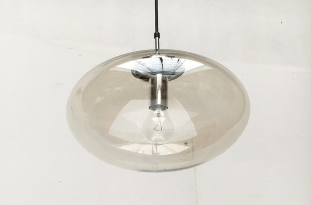 Mid-Century German Space Age Glass Ufo Pendant Lamps from Limburg, Set of 3-UAH-872445