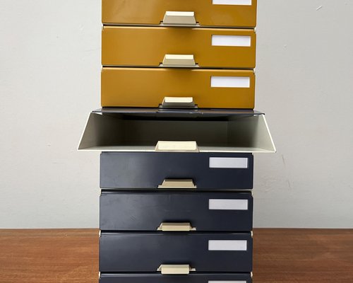 Mid-Century German Space Age Modular Paper Office Tray Container from Helit, 1960s, Set of 9-UAH-1768619