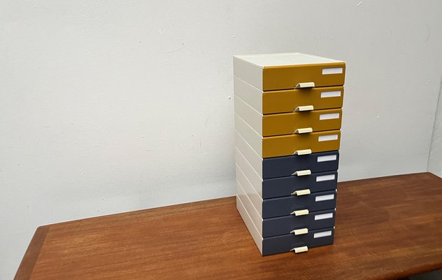 Mid-Century German Space Age Modular Paper Office Tray Container from Helit, 1960s, Set of 9-UAH-1768619