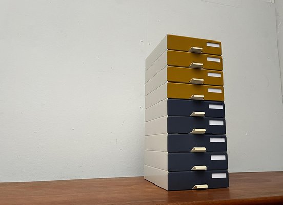 Mid-Century German Space Age Modular Paper Office Tray Container from Helit, 1960s, Set of 9-UAH-1768619