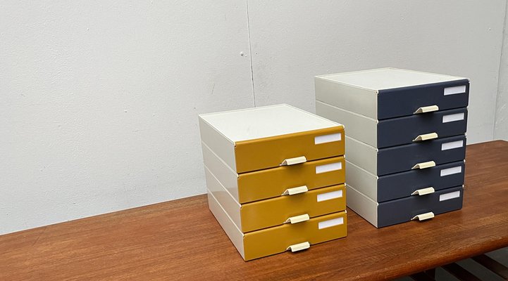 Mid-Century German Space Age Modular Paper Office Tray Container from Helit, 1960s, Set of 9-UAH-1768619