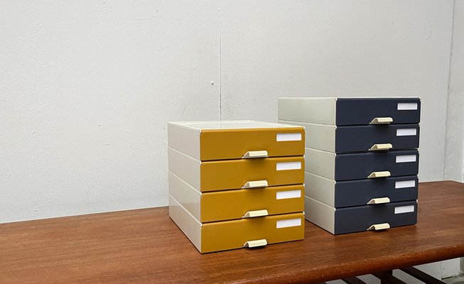 Mid-Century German Space Age Modular Paper Office Tray Container from Helit, 1960s, Set of 9-UAH-1768619