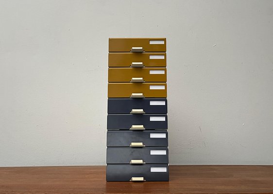 Mid-Century German Space Age Modular Paper Office Tray Container from Helit, 1960s, Set of 9-UAH-1768619