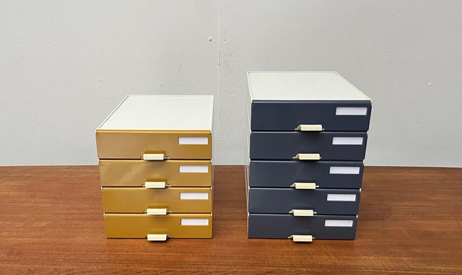 Mid-Century German Space Age Modular Paper Office Tray Container from Helit, 1960s, Set of 9-UAH-1768619