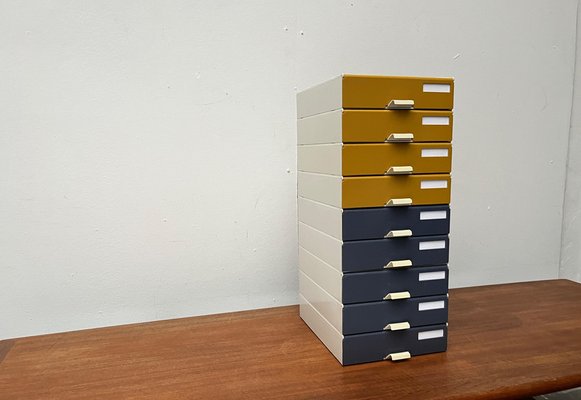 Mid-Century German Space Age Modular Paper Office Tray Container from Helit, 1960s, Set of 9-UAH-1768619