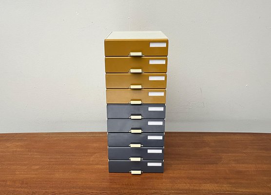 Mid-Century German Space Age Modular Paper Office Tray Container from Helit, 1960s, Set of 9-UAH-1768619