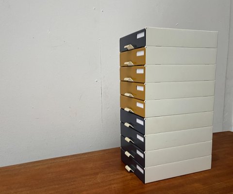 Mid-Century German Space Age Modular Paper Office Tray Container from Helit, 1960s, Set of 9-UAH-1768619